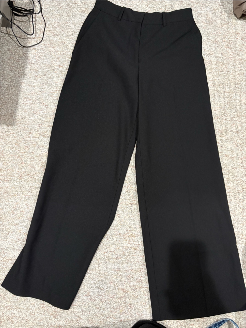 Black Wide-Leg High-Rise Women's Pants
